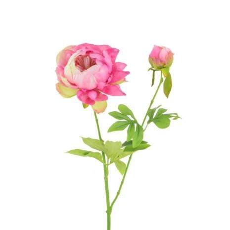 Floral Silk Peonies Peony Spray Pink 62cm