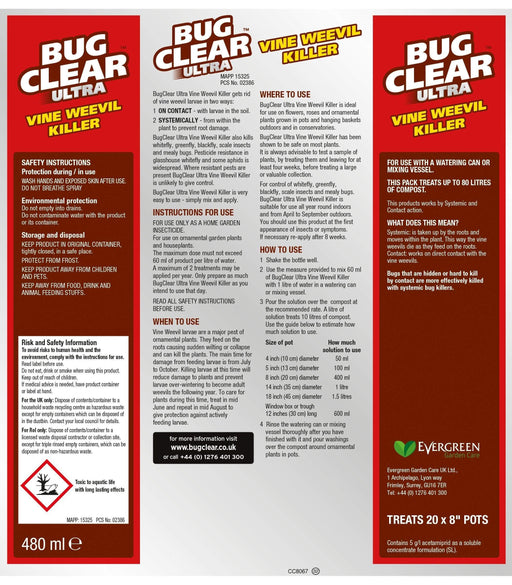 Clear Pest Control BugClear™ Ultra Vine Weevil Killer 480ml
