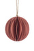 Floral Silk Baubles Pink Paper Honey Combed Ball 10cm Various Colours
