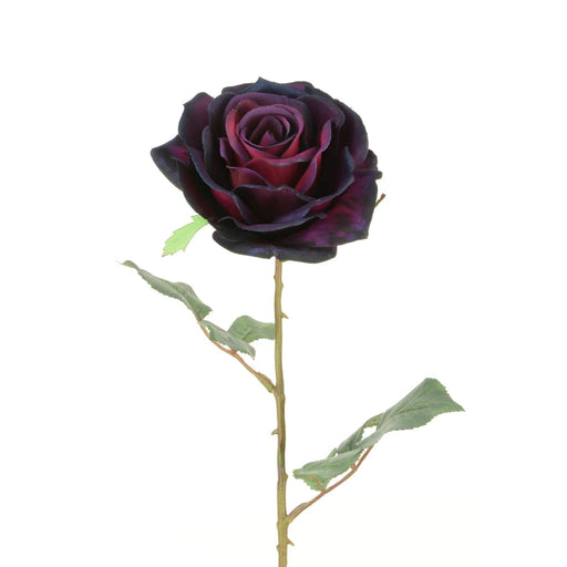Floral Silk Roses Luxury Bella Rose 66cm Aubergine