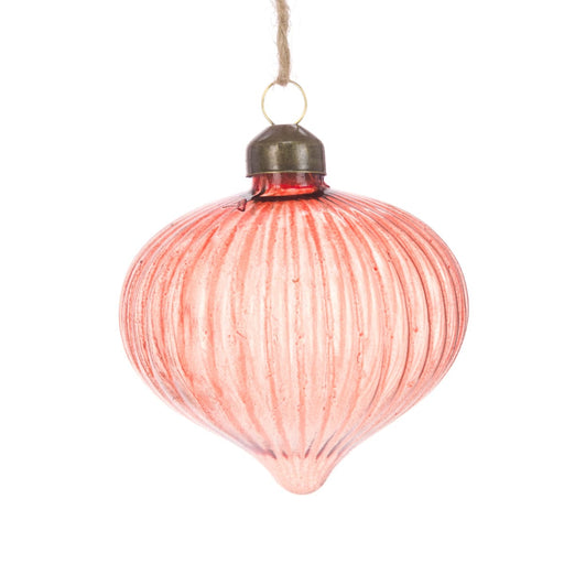 Floral Silk Baubles Rust Glass Meisha Onion Bauble 8cm In Rust or Brown
