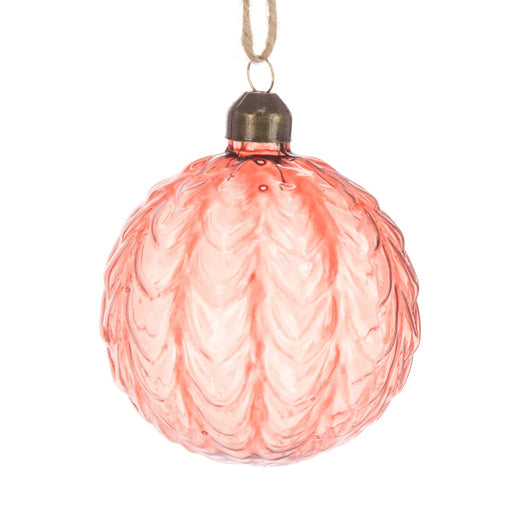 Floral Silk Baubles Rust Glass Nadia Bauble 8cm Rust & Green