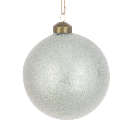 Floral Silk Baubles Sage Glass Wendy Bauble 10cm Cream or Sage