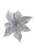 Floral Silk Clip On Decorations Silver Glitter Poinsettia Clip 23cm In Gold Or Silver