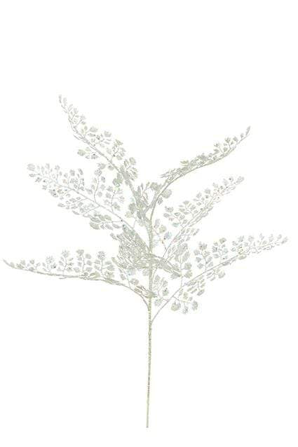 Floral Silk Maidenhair Fern Silver Sparkle Maidenhair Spray 55cm Platinum or Silver