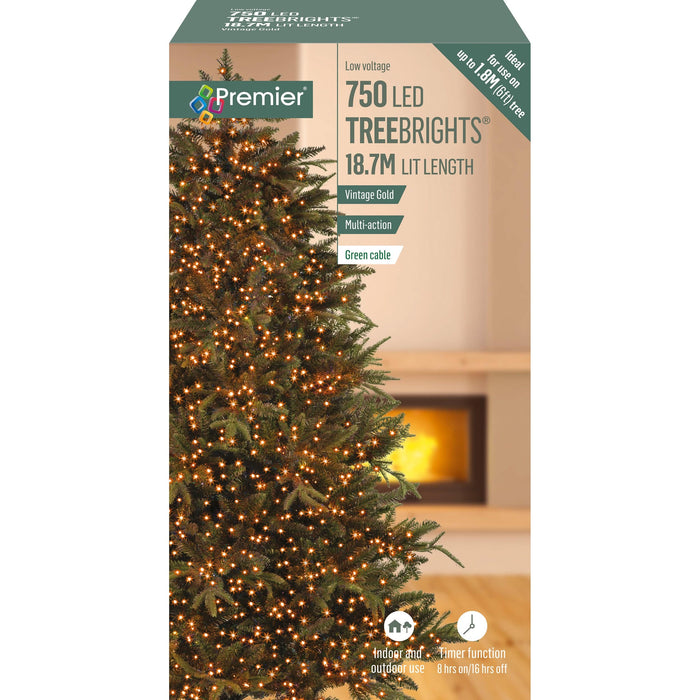Premier Decorations Christmas Lights Vintage Gold Premier 750 LED Treebrights Christmas Lights