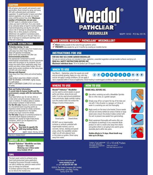 Weedol Weed Killer Weedol PathClear Liquid Concentrate Tubes 12 tube carton