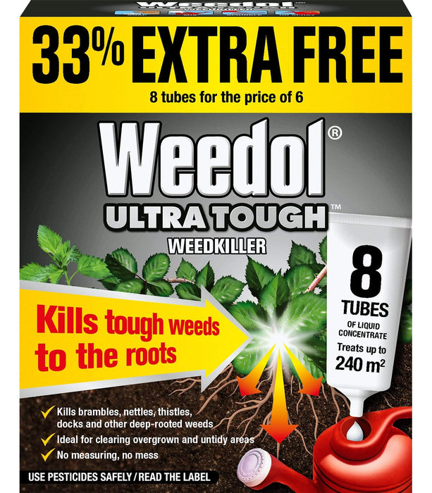 Weedol Weed Killer Weedol Ultra Tough Weedkiller Liquid Concentrate 8 tube carton