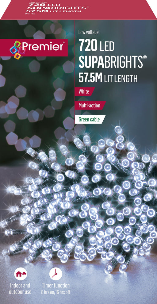 Premier Decorations Christmas Lights White Premier Multiaction 720 LED Supabrights Lights